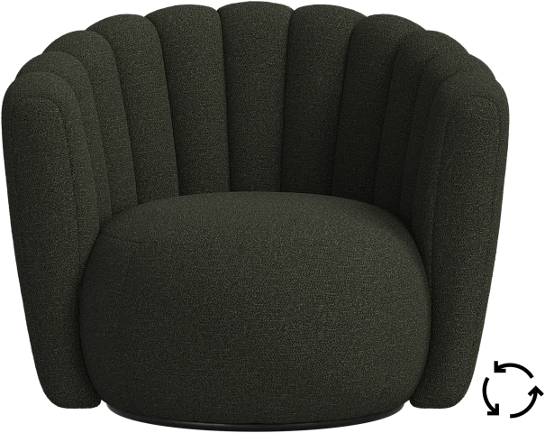 Кресло Sweet Art c поворотным основанием - Lazio 3094 Темно-зеленая ткань  -  Под заказ