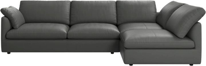 Угловой диван Milano - Nordic Grain 5137 Кожа серого цвета -  Под заказ