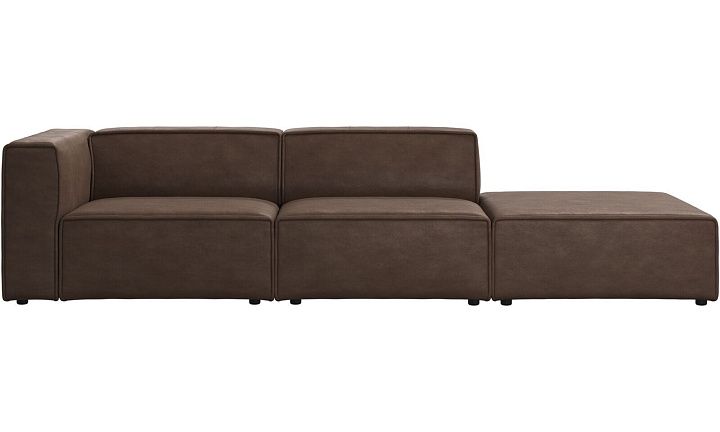 Диван Carmo с модулем для отдыха - York 5122 Кожа светло-коричневого цвета  -  Под заказ