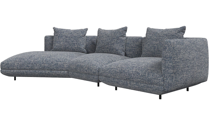 3-местный диван c козеткой Salamanca - Tuscany синего цвета 3206 -  Под заказ