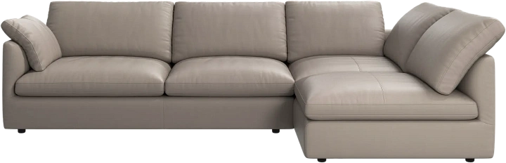 Угловой диван Milano - Nordic Grain кожа серо-бежевого цвета 5135 -  Под заказ