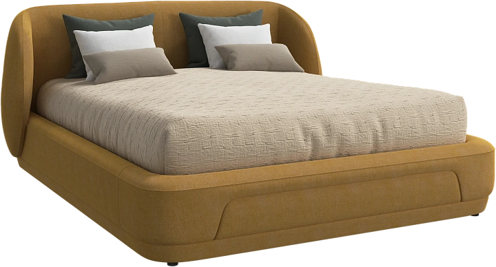 Кровать Bolzano - Tomelilla fabric 3143 Mustard  -  Под заказ