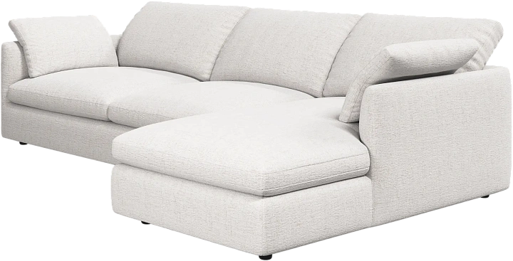 Угловой диван Milano - Lucca ткань белого цвета 3321 -  Под заказ
