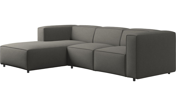 Диван Carmo с модулем для отдыха - Frisco 2067 Ткань цвета серого камня  -  Под заказ