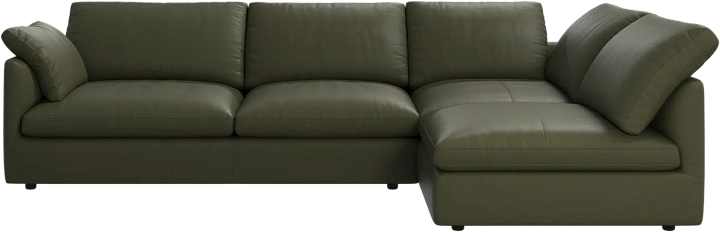 Угловой диван Milano - Nordic Grain 5133 Кожа светло-зеленого цвета -  Под заказ