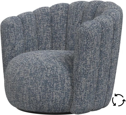 Кресло Sweet Art c поворотным основанием - Tuscany синего цвета 3206 -  Под заказ