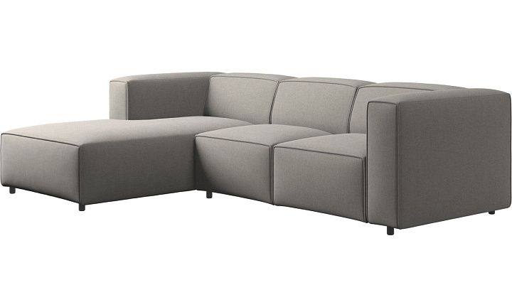 Диван Carmo с модулем для отдыха - Frisco 2063 Ткань с покрытием aquaclean светло-серого цвета  -  Под заказ