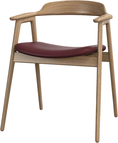 Обеденный стул Seoul - Nordic Vintage кожа 5145 бордового цвета -  Под заказ