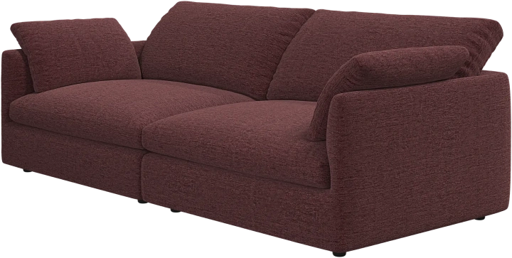 3-х местный диван Milano из двух модулей - Lucca ткань красного цвета 3323 -  Под заказ