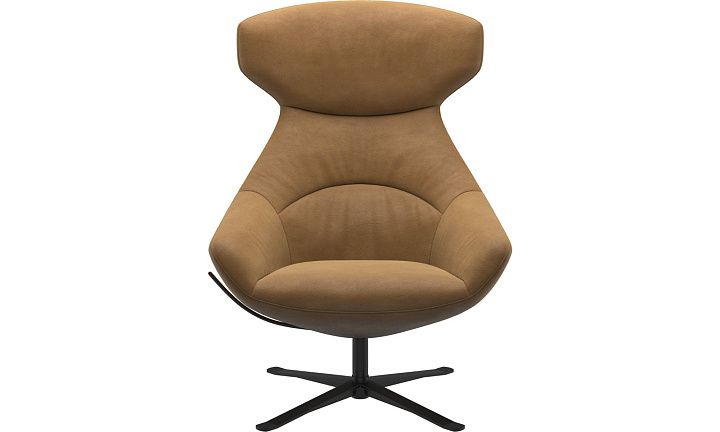 Кресло Porto с функцией вращения - York 5120 Kожа коньячного цвета  -  Под заказ