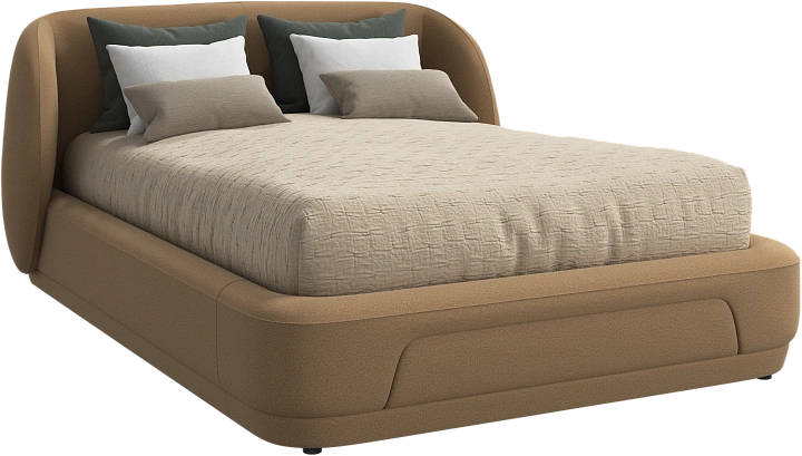 Кровать Bolzano - Arezzo ткань  цвета охры 3333 -  Под заказ