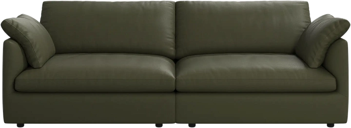 3-х местный диван Milano из двух модулей - Nordic Grain 5133 Кожа светло-зеленого цвета -  Под заказ