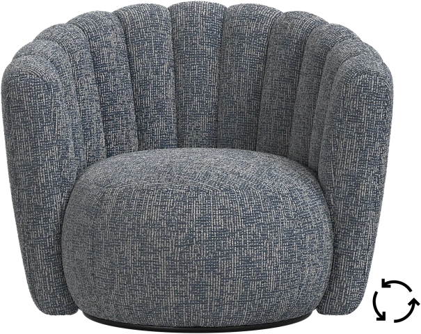 Кресло Sweet Art c поворотным основанием - Tuscany синего цвета 3206 -  Под заказ