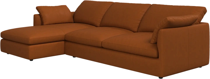 Угловой диван Milano - Nordic Vintage кожа 5150 карамельного цвета -  Под заказ