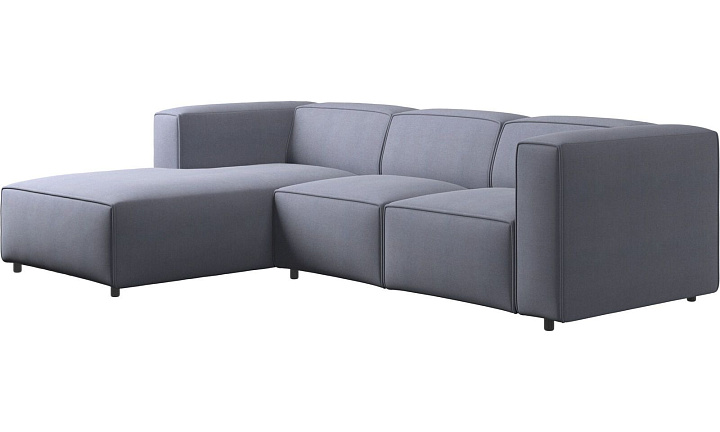 Диван Carmo с модулем для отдыха - Frisco 2056 Голубая ткань с функцией акваклин  -  Под заказ