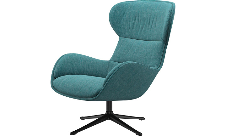 Кресло Reno с функцией вращения - Napoli 2253 Ткань зелено-голубого цвета  -  Под заказ