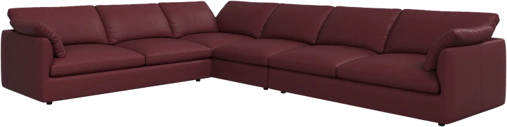Угловой диван Milano - Nordic Vintage кожа 5145 бордового цвета -  Под заказ