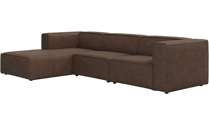 Диван с козеткой Carmo - York 5122 Кожа светло-коричневого цвета  -  Под заказ