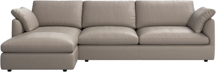 Угловой диван Milano - Nordic Grain кожа серо-бежевого цвета 5135 -  Под заказ