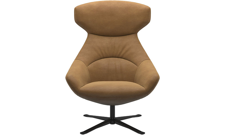 Кресло Porto с функцией вращения - York 5120 Kожа коньячного цвета  -  Под заказ