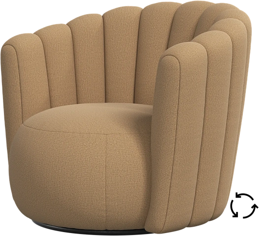 Кресло Sweet Art c поворотным основанием - Arezzo ткань  цвета охры 3333 -  Под заказ