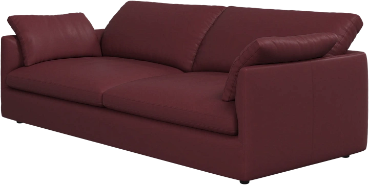 3-х местный диван Milano - Nordic Vintage кожа 5145 бордового цвета -  Под заказ