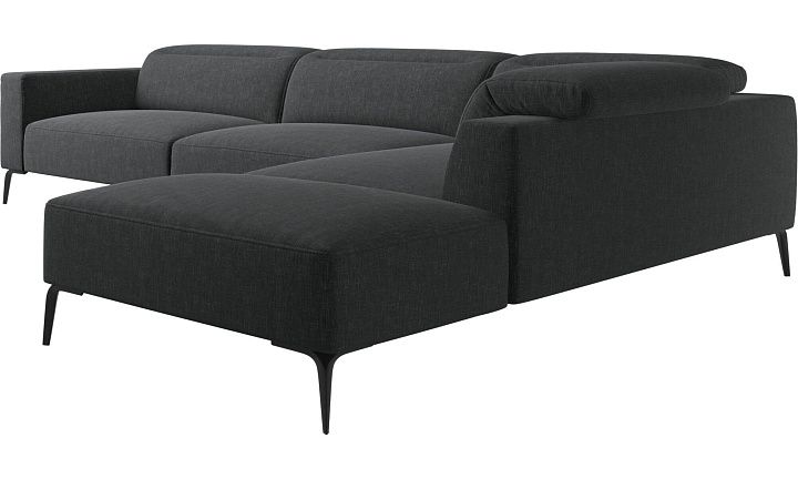 Диван Zürich с модулем для отдыха - Napoli 2255 Ткань цвета серого камня -  Под заказ