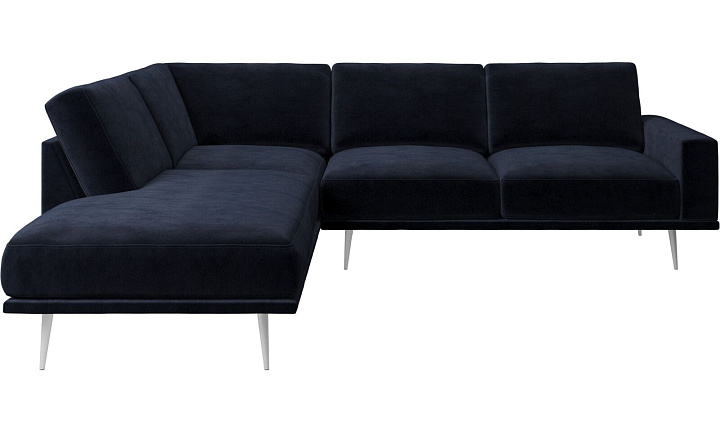 Диван Carlton с модулем для отдыха - Velvet 3031 Синяя ткань  -  Под заказ