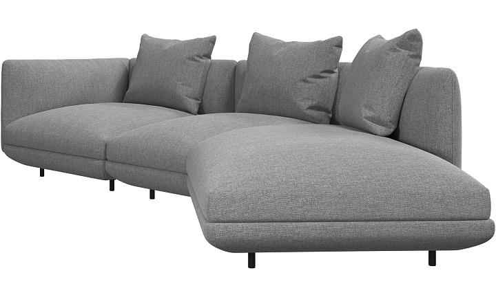 3-местный диван c козеткой Salamanca - Bristol 3060 Ткань светло-серого цвета  -  Под заказ