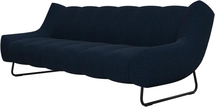 3-х местный диван Nawabari - Napoli 2257 Ткань  тёмно-синего цвета  -  Под заказ