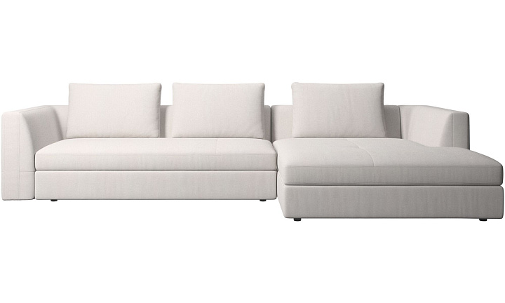 Диван Bergamo с модулем для отдыха - Frisco 2070 Бежевая ткань  -  Под заказ