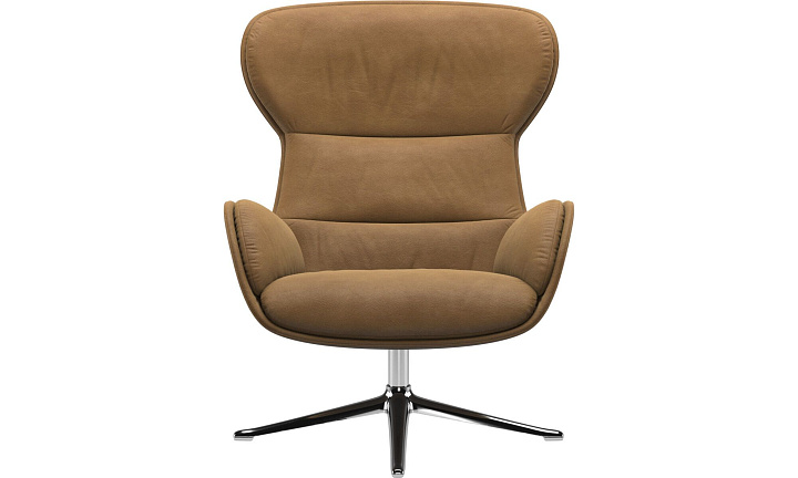 Кресло Reno с функцией вращения - York 5120 Kожа коньячного цвета  -  Под заказ