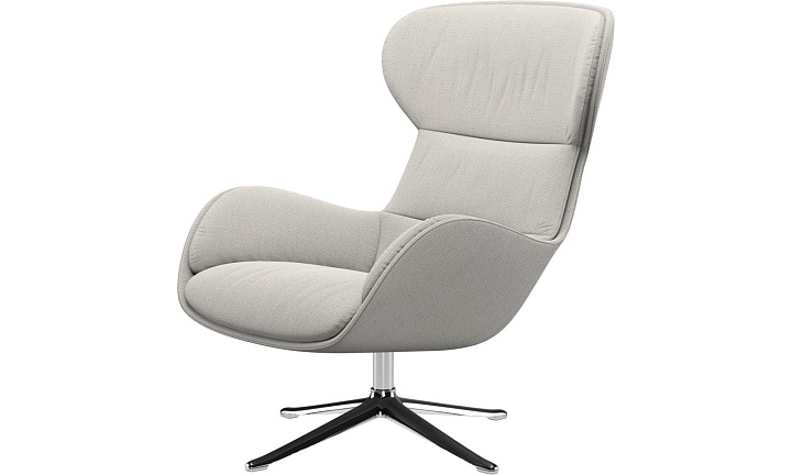 Кресло Reno с функцией вращения - Lazio 3090 Ткань белого цвета  -  Под заказ
