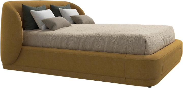 Кровать Bolzano - Tomelilla fabric 3143 Mustard  -  Под заказ