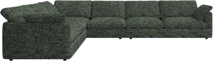 Угловой диван Milano - Tuscany Ткань лесного зелёного цвета 3208  -  Под заказ
