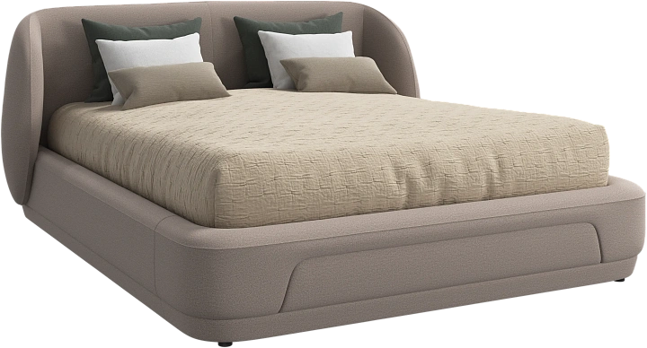 Кровать Bolzano - Arezzo ткань светло-коричневого цвета 3332 -  Под заказ