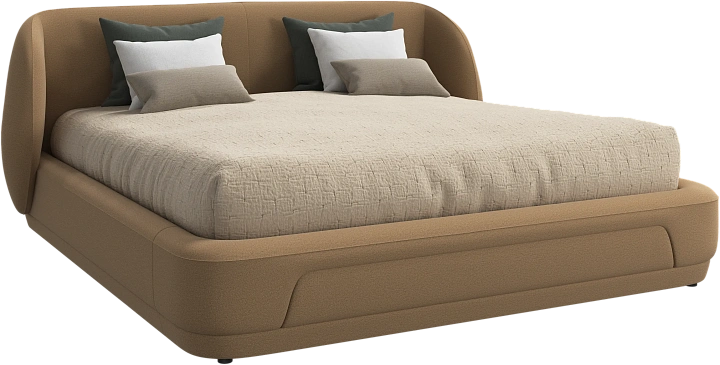 Кровать Bolzano - Arezzo ткань  цвета охры 3333 -  Под заказ