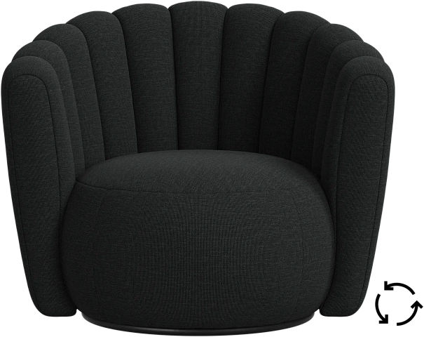 Кресло Sweet Art c поворотным основанием -  Nani 2111 Ткань темно-серого цвета -  Под заказ