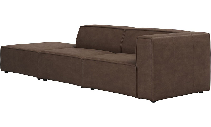 Диван Carmo с модулем для отдыха - York 5122 Кожа светло-коричневого цвета  -  Под заказ