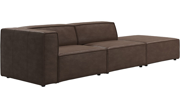 Диван Carmo с модулем для отдыха - York 5122 Кожа светло-коричневого цвета  -  Под заказ