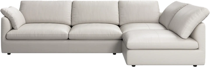 Угловой диван Milano - Nordic Grain кожа светло-бежевого цвета 5136 -  Под заказ