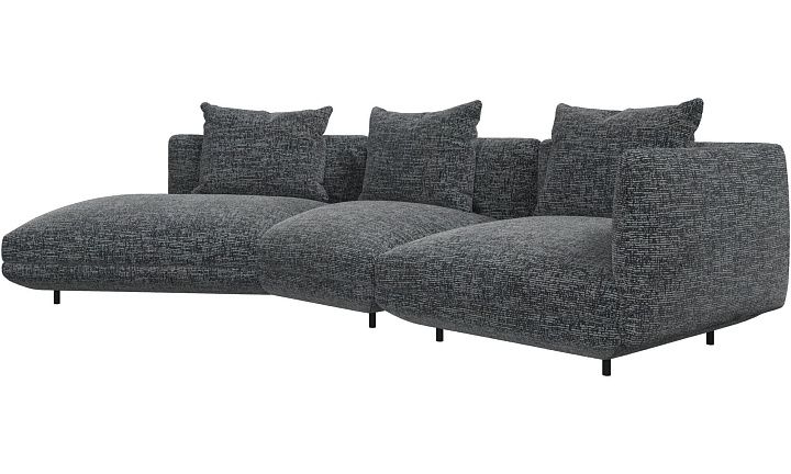 3-местный диван c козеткой Salamanca - Tuscany серого цвета 3203 -  Под заказ