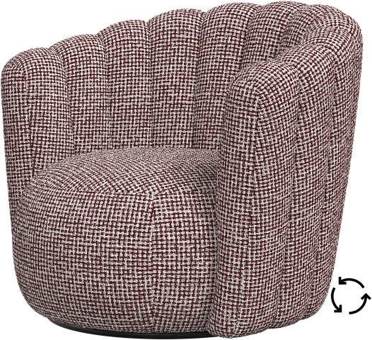 Кресло Sweet Art c поворотным основанием - Tuscany темно-бордового цвета 3207 -  Под заказ