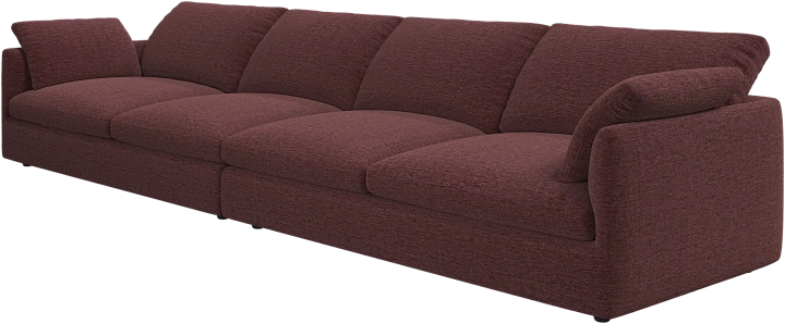 4-х местный диван Milano - Lucca ткань красного цвета 3323 -  Под заказ