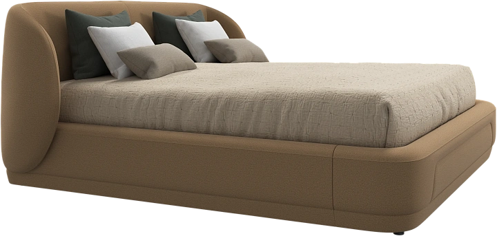 Кровать Bolzano - Arezzo ткань  цвета охры 3333 -  Под заказ