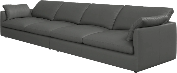 4-х местный диван Milano - Nordic Grain 5137 Кожа серого цвета -  Под заказ