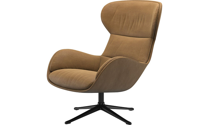 Кресло Reno с функцией вращения - York 5120 Kожа коньячного цвета  -  Под заказ