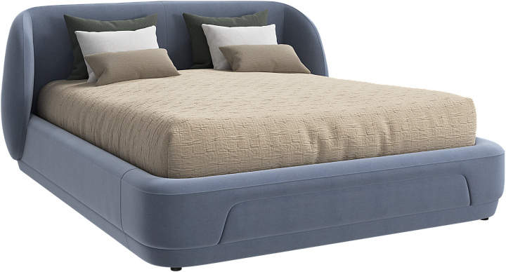 Кровать Bolzano - Frisco 2056 Голубая ткань с функцией акваклин  -  Под заказ