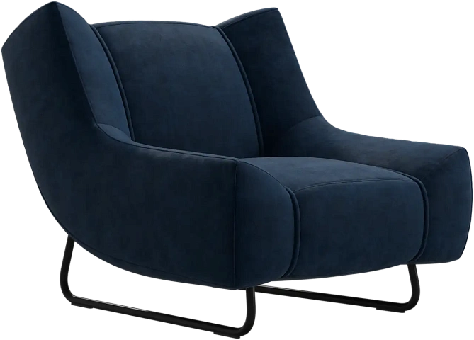 Кресло Nawabari -  Ravello 3225 Ткань  темно-синего цвета -  Под заказ