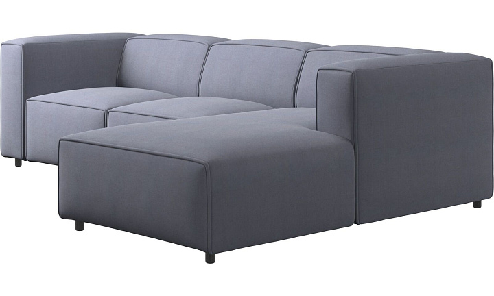 Диван Carmo с модулем для отдыха - Frisco 2056 Голубая ткань с функцией акваклин  -  Под заказ